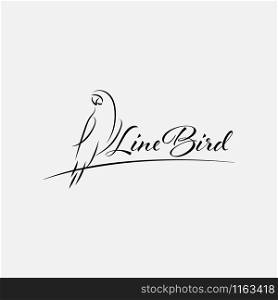Line bird logo design template vector isolated