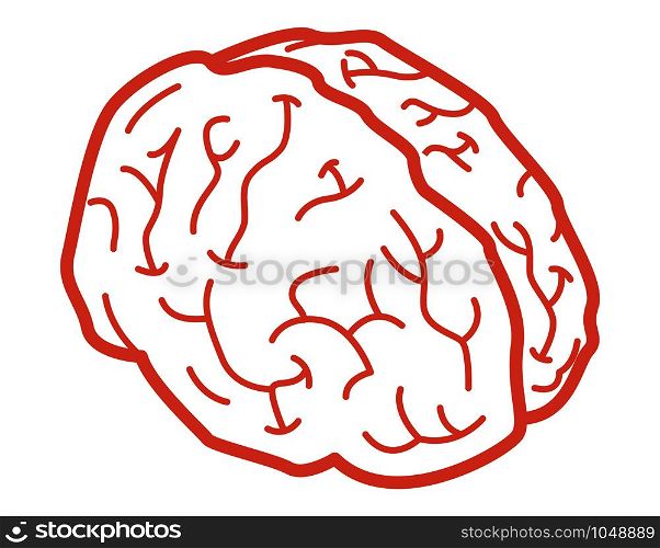 Line brain icon. Isometric of line brain vector icon for web design isolated on white background. Line brain icon, isometric style