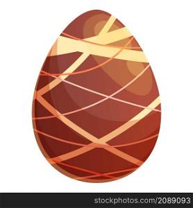 Line chocolate egg icon cartoon vector. Candy brown. Dark milk egg. Line chocolate egg icon cartoon vector. Candy brown