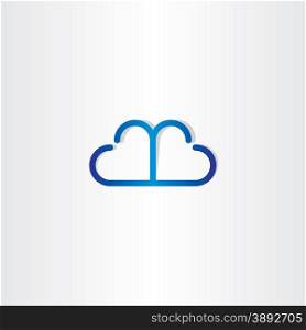 line cloud heart shape icon design