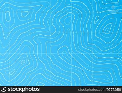 Line contour ocean or sea topographic map. Water territory topography graphic background or contour pattern, marine navigation vector backdrop or map. Sea topographical, weather forecast wallpaper. Line contour ocean or sea topographic map