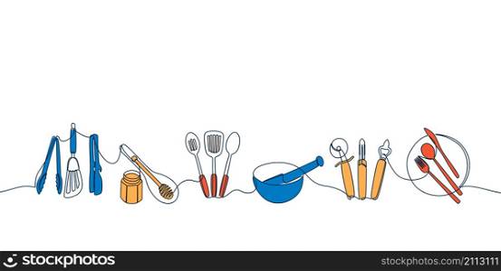 Line cooking cutlery. Hand drawn plate knife dish and bowl graphic elements, continuous line doodle cooking utensils. Vector colored line set cutlery design cook. Line cooking cutlery. Hand drawn plate knife dish and bowl graphic elements, continuous line doodle cooking utensils. Vector colored line set