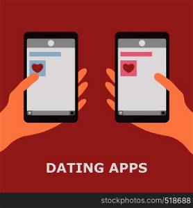 Line Dating. Vector Illustartion of Dating Apps