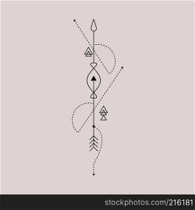Line Dot Tattoo Design Vector Art Illustration