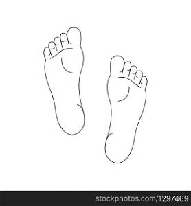 Line drawing of the left and right foot soles.