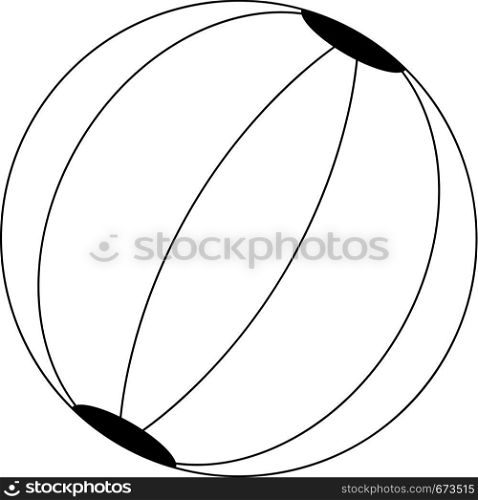 Line drawing vector of a beach ball