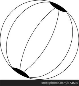 Line drawing vector of a beach ball