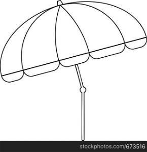Line drawing vector of a beach umbrella
