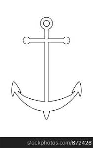 Line drawing vector of an anchor icon
