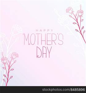 line flower style happy mother’s day greeting design