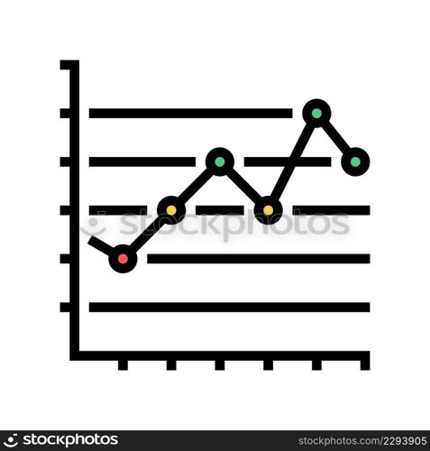 line graph color icon vector. line graph sign. isolated symbol illustration. line graph color icon vector illustration