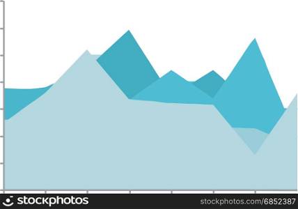 Line Graph Vector. Simple line graph vector with various data shown