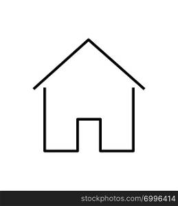 Line home icon flat symbol black flat symbol vector illustration isolated on white background eps 10