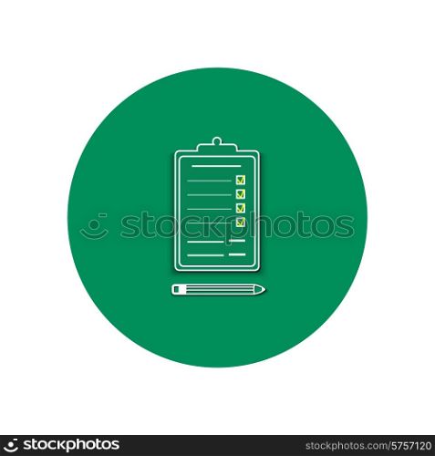 Line icon of clipboard and pencil. Delivery signature clipboard. Office and business work elements