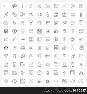 Line Icon Set of 100 Modern Symbols of biology, gear, italic, cog, talk Vector Illustration