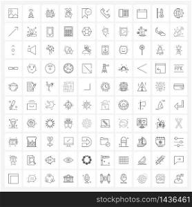 Line Icon Set of 100 Modern Symbols of call, label, month, badge, valentine Vector Illustration