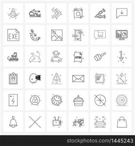Line Icon Set of 36 Modern Symbols of focus, game, direction, dart, laundry Vector Illustration