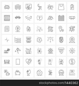 Line Icon Set of 49 Modern Symbols of hospital documents, barbecue grill, item, barbecue, monitor Vector Illustration