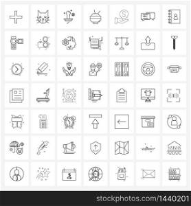 Line Icon Set of 49 Modern Symbols of money, loan, setting, debt, rice Vector Illustration