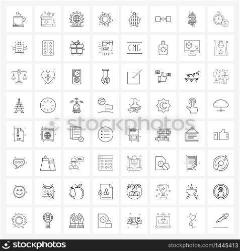 Line Icon Set of 64 Modern Symbols of Bubble, Christmas, setting, Christmas ball, gear Vector Illustration