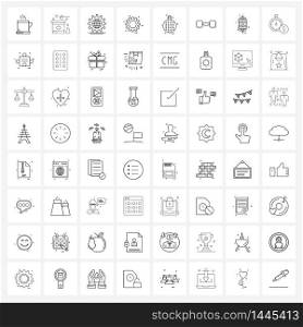 Line Icon Set of 64 Modern Symbols of Bubble, Christmas, setting, Christmas ball, gear Vector Illustration
