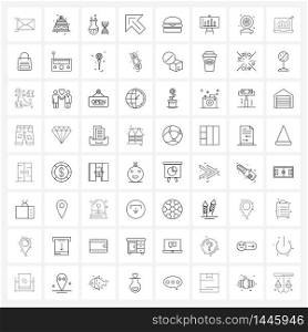 Line Icon Set of 64 Modern Symbols of left, arrow, love, basic, science Vector Illustration
