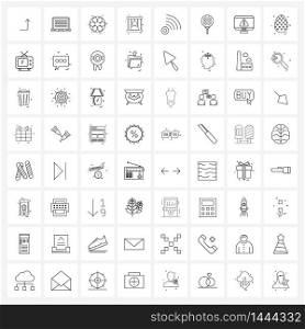 Line Icon Set of 64 Modern Symbols of Wi-Fi, security, football, protection, law Vector Illustration