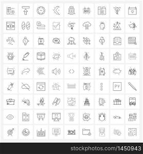 Line Icon Set of 81 Modern Symbols of medicine, focus, left, direction Vector Illustration