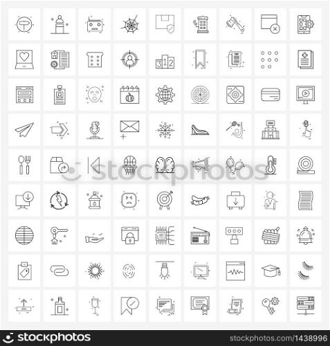 Line Icon Set of 81 Modern Symbols of shield, cargo, radio, box, Halloween Vector Illustration