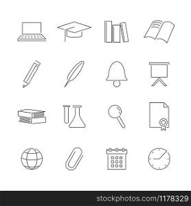 Line Icon Set of education. Editable stroke vector