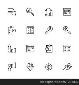 Line icon set related to Search Engine Optimization Process. Editable Stroke vector isolated at white background
