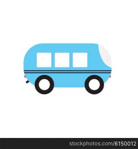 Line Icon with Flat Graphics Element of Bus Vector Illustration EPS10. Line Icon with Flat Graphics Element of Bus Vector Illustration