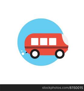 Line Icon with Flat Graphics Element of Bus Vector Illustration EPS10. Line Icon with Flat Graphics Element of Bus Vector Illustration