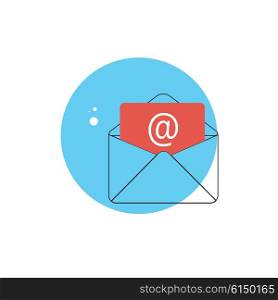 Line Icon with Flat Graphics Element of Post E-mail Letter Vector Illustration EPS10. Line Icon with Flat Graphics Element of Post E-mail Letter Vecto