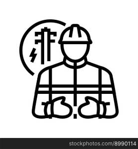line installer repairer line icon vector. line installer repairer sign. isolated contour symbol black illustration. line installer repairer line icon vector illustration
