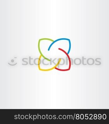 line letter x colorful logo vector icon