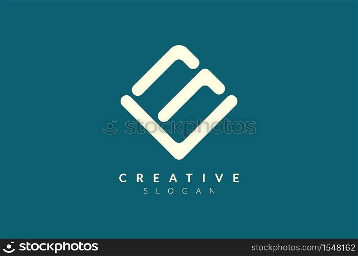 Line logo design forms an abstract rectangle. Minimalist and modern vector illustration design suitable for community, business, and product brands.