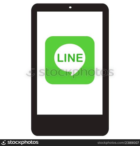 Line messager app chat icon on white background. mobile chat app. flat style.
