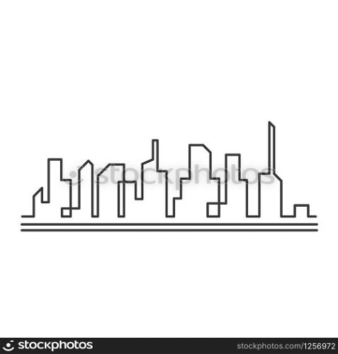 line real estate modern city building vector template design