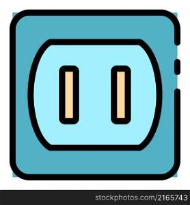 Line room socket icon. Outline line room socket vector icon color flat isolated. Line room socket icon color outline vector
