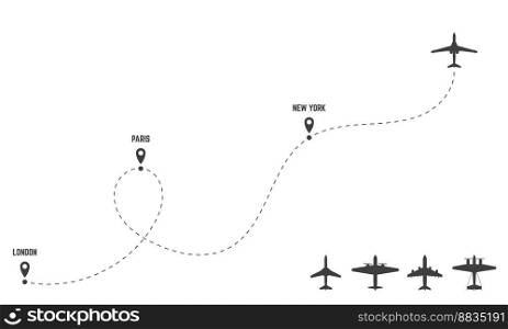 Line route and planes vector image
