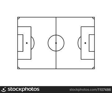line soccer field icon on a white background, vector. line soccer field icon on a white background