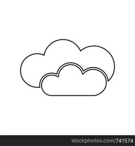 Line style cloud logo template. Online storage server concept. Clean and modern vector illustration.