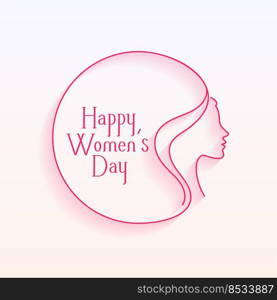 line style happy womens day card design