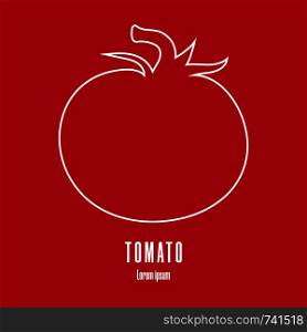 Line style icon of a tomato. Farm, market logo. Clean and modern vector illustration.