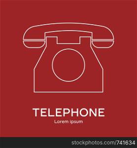 Line style icon of utilities. Symbol of telephone. Clean and modern vector illustration for design, web.