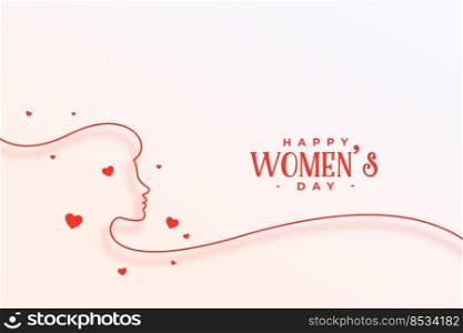 line style womens day hearts banner design