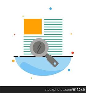 Line, Text, Zoom, Reading Abstract Flat Color Icon Template