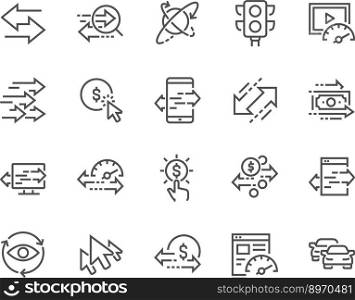 Line traffic icons vector image