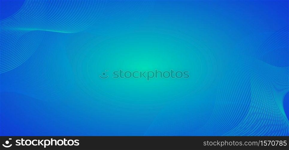 Line wave flow pattern design blue color style abstract background. vector illustration.